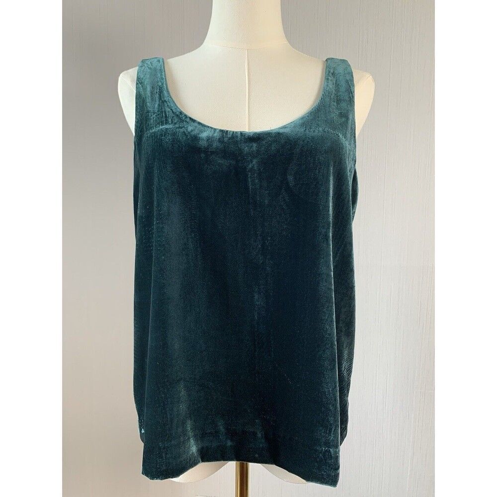 NWOT J. Crew Velvet Tank Top Forest Green Sleeveless  Sz 6 New